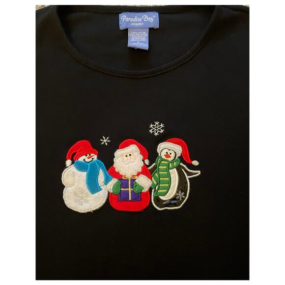 Paradise Bay Women's Holiday Snowman, Santa, Penguin Shirt Size Large - Picture 3 of 5